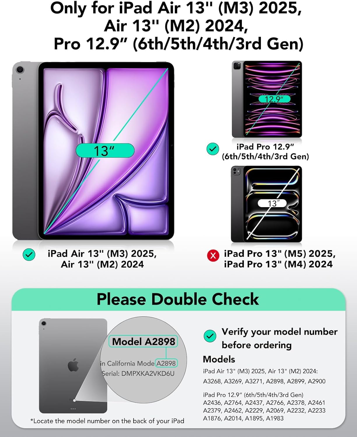 ESR Keyboard Case Compatible with iPad Air 13 Inch Case Keyboard M4/M3/M2 (2026/2025/2024) & iPad Pro 12.9 inch (6th/5th/5th/3rd), Floating Stand with Multi-Touch Trackpad, Black