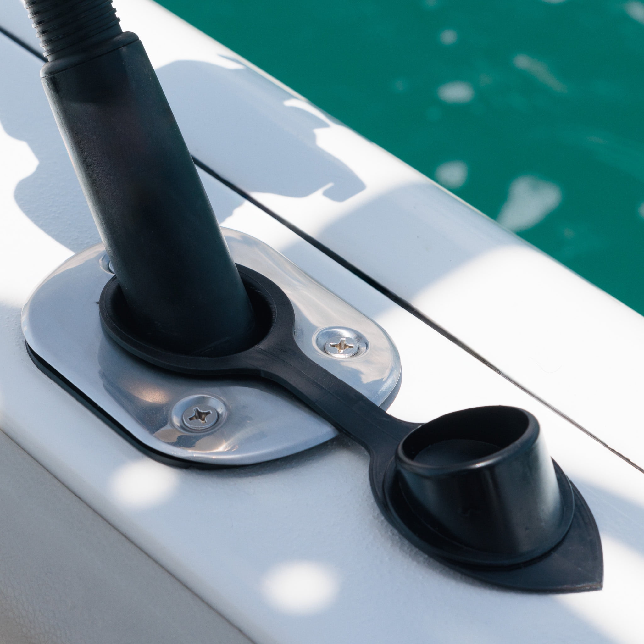 Flush Mounted Fishing Rod Holder Stainless Steel with Rubber Cap (Marine  Boat)