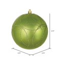 thumbnail image 2 of Vickerman N182554D 4.75 in. Celadon Candy Ball Ornament with Circle Glitter Pattern  4 per Bag, 2 of 3