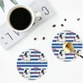 thumbnail image 4 of Naloa Bulldog Friend Leather Coasters for Drinks, Durable Drink Coasters 4 Set for Tabletop Protection, Luxurious Home Décor and Housewarming Gift ( {designName})Round Shape, 4 of 6