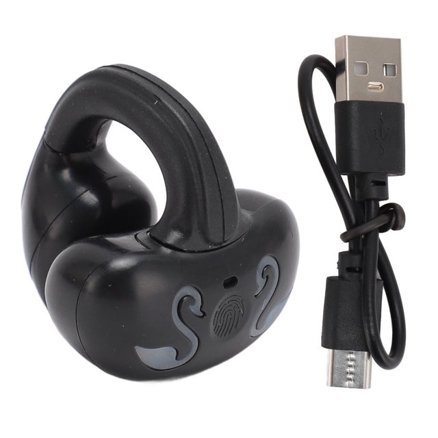 Ear Clip Headphone, HiFi Bone Conduction Rechargeable Open Ear Earphone for Sports Workout