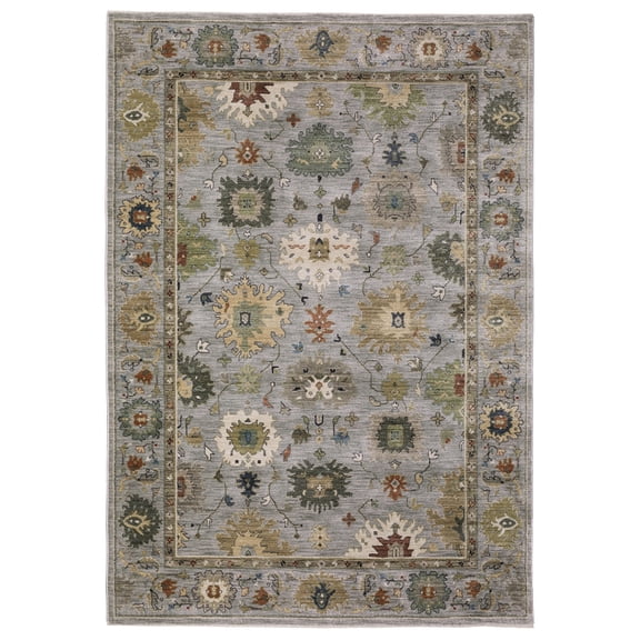 Woven Trends Lombardi Area Rug - ELI03 - Traditional-Persian or Oriental Area Rug, Floral Pattern, Stain Resistant, Living Room, Hallway, Entryway, Kitchen, Office, Polyester Rug in Blue - 10' x 13'