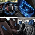 thumbnail image 4 of Uorisanigo Wolf Automotive Seat Cover Set 14 Pcs Car Headrest Cover Comfortable Elastic Center Console Cover and Steering Wheel Cover Seat Belt Pads Cars Water Cup Coaster Fit for Car SUV, 4 of 6