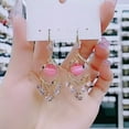 thumbnail image 1 of HOARBOEG Earring for Women Rhinestone Powder White Cat'S Eye Stone Rhinestone Geometric Diamond Pendant Earrings, 1 of 2