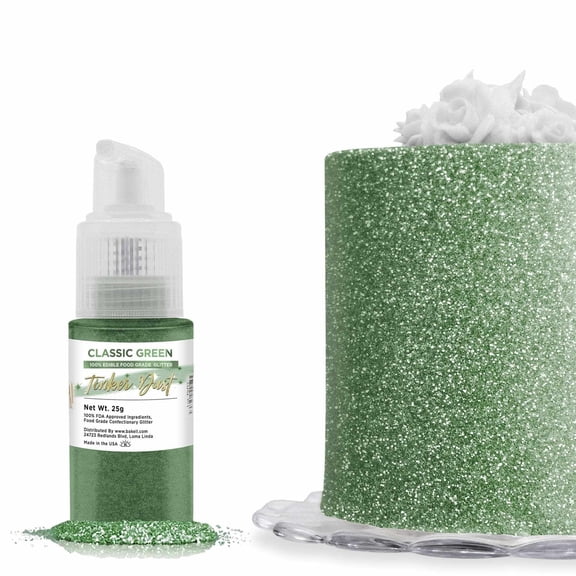 Bakell - Tinker Dust Clssic Green Edible Glitter - Vibrant Sparkle, 25g Spray Pump