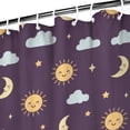 thumbnail image 3 of Purple Sun Moon Star Cloud Pattern Shower Curtain 72"x72" ,Bathroom Decorative Shower Curtains Set with 12 Hooks,Modern Waterproof Washable Shower Curtain, 3 of 6
