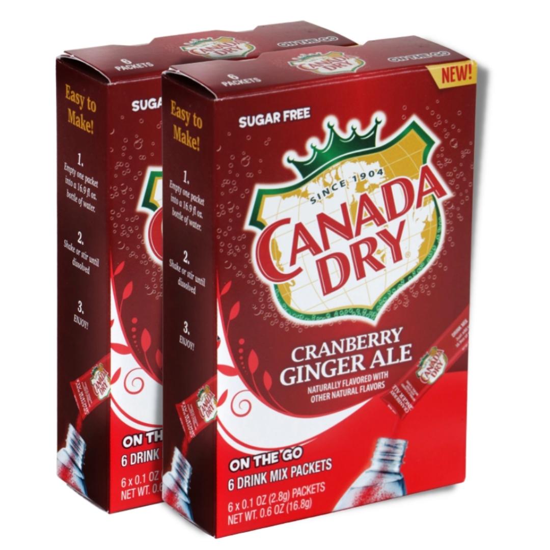 BCL Canada Dry Singles to Go Drink Mix Packet Pack of 2 Cranberry