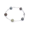 thumbnail image 1 of 14K Gold 9-10mm Tahitian Multicolor Cultured Pearl Tincup Bracelet, 1 of 6