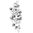 thumbnail image 2 of Fiudx Tatuajes de Bocetos, Pegatinas Abstractas, Flores Rosas, 2 of 2