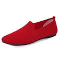 thumbnail image 4 of Ballet Flats for Women Soft Slip on Flat Shoes Knit Round Toe Work Flat Mesh Woman Walking Shoes Comfortable Casual Red 6(37), 4 of 7