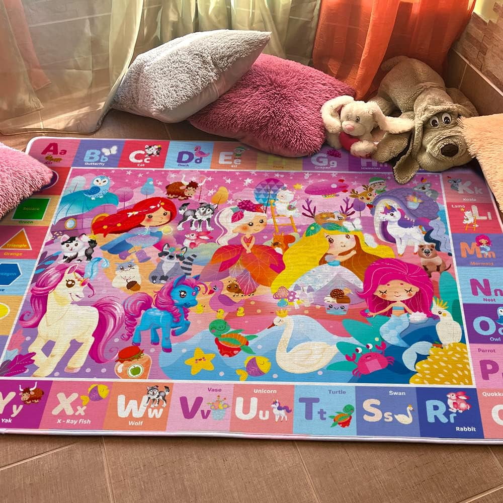 Quokka Non-slip Educational Crawling Play Mat for Babies and Toddlers - Soft Plush Alphabet Mat