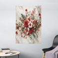 thumbnail image 2 of Ambesonne Flowers Tapestry Wall Hanging, Tender Floral Marble Print, 40"x60", Pale Ruby and Laurel Green, 2 of 3
