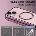 thumbnail image 2 of Magnetic Clear for iPhone 15 Case [Compatible with MagSafe] [Full Camera Lens Protection] Luxury Plating Women Girls Men Cover Transparent Shockproof Protective Phone Case for iPhone 15 Pink, 2 of 14