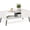 Marble White, variant on Mid Century Style Coffee Table with Wood Legs, French Oak Grey Large Non-Lift Top
