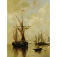 thumbnail image 3 of Paul Jean Clays 14x18 Black Modern Framed Museum Art Print Titled - Fishing Boats in the Harbor, 3 of 5