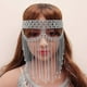 thumbnail image 4 of Crystal Tassel Veil Face Mask Rhinestone Chain Nightclub Dance Party Costumes, 4 of 5