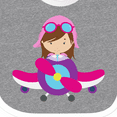 thumbnail image 4 of Inktastic Pilot Girl, Airplane, Plane, Flying, Brown Hair Girls Baby Bib, 4 of 4