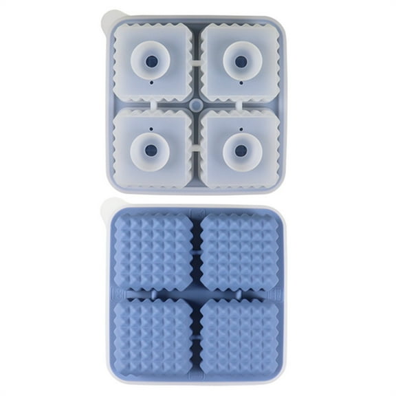 Tizuqe Ice Cube Tray for Freezers 4 Grid Silicone Molds Square Round Ice Makered Tool
