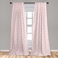 thumbnail image 5 of Ambesonne Love Curtains, Retro Style Art Shapes, Pair of 28"x63", Dark Coral and White, 5 of 5