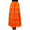 thumbnail image 3 of Bimba Womens Long Flaired Cotton Skirt Boho Maxi Bottoms Elastic Waist Indian Clothing, 3 of 9