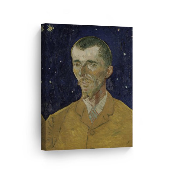 Smile Art Design Vincent Van Gogh Eugène Boch, (The Poet Against a Starry Sky), 1888 Canvas Wall Art Print Artwork Classic Modern Art Living Room Bedroom Decor Ready to Hang Made in the USA - 12x8
