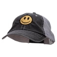 thumbnail image 2 of Smiley Face Embroidered Big Size Special Cotton Low Profile Trucker Cap - Black XL-3XL, 2 of 5