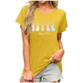 thumbnail image 2 of Easter T-Shirt for Women Cute Pastel Bunny Rabbit Graphic Short Sleeve Crewneck Soft Breathable Cotton Blend Casual Holiday Graphic Tee Top, 2 of 6