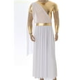 thumbnail image 2 of TiaoBug Men's Ancient Greek Toga Costume Short Sleeve Tunic Robe With Gold Metal Wristband Halloween Party Cosplay White L, 2 of 7