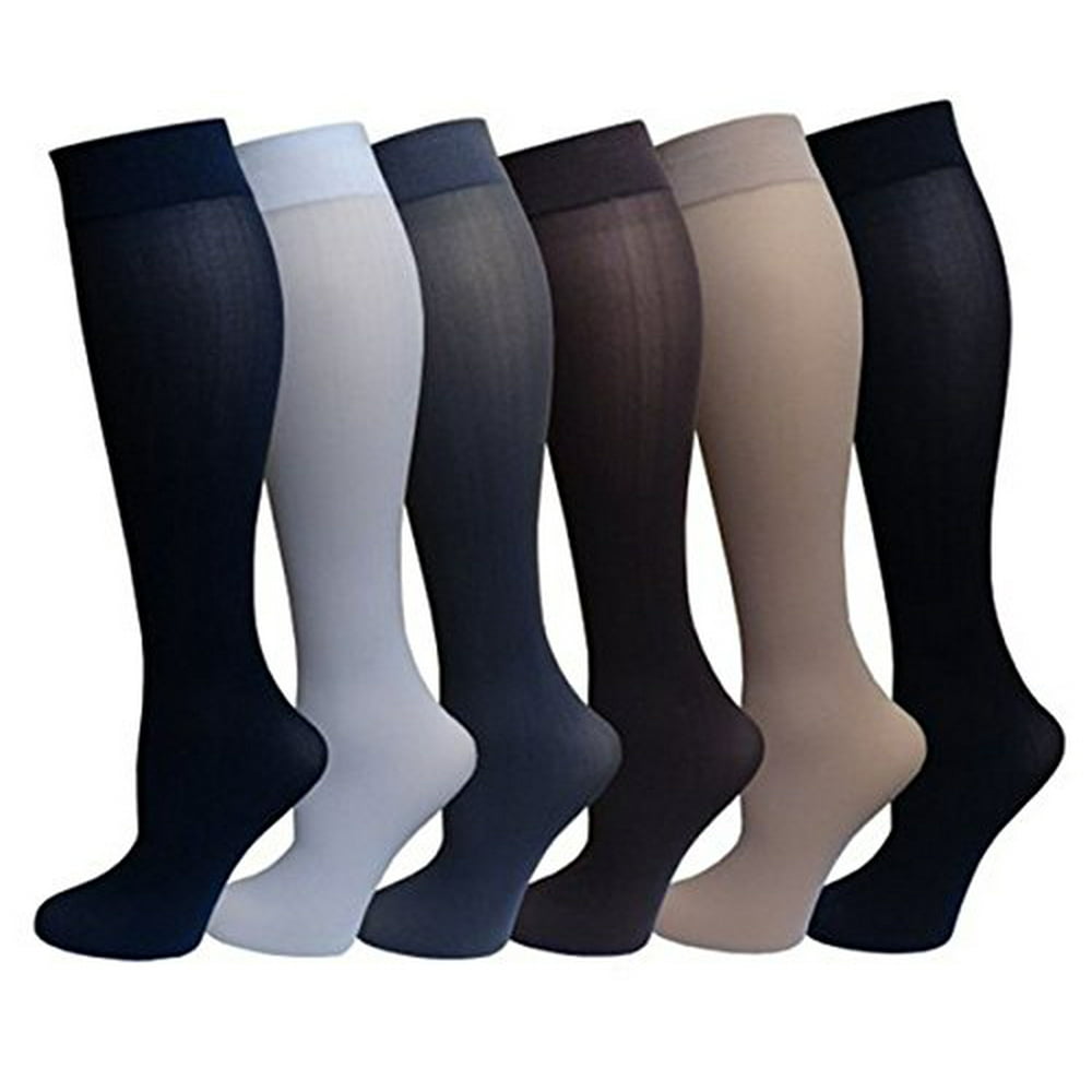 Excell - 6 Pair Of Ladies excell Assorted Color Quality Trouser Socks ...