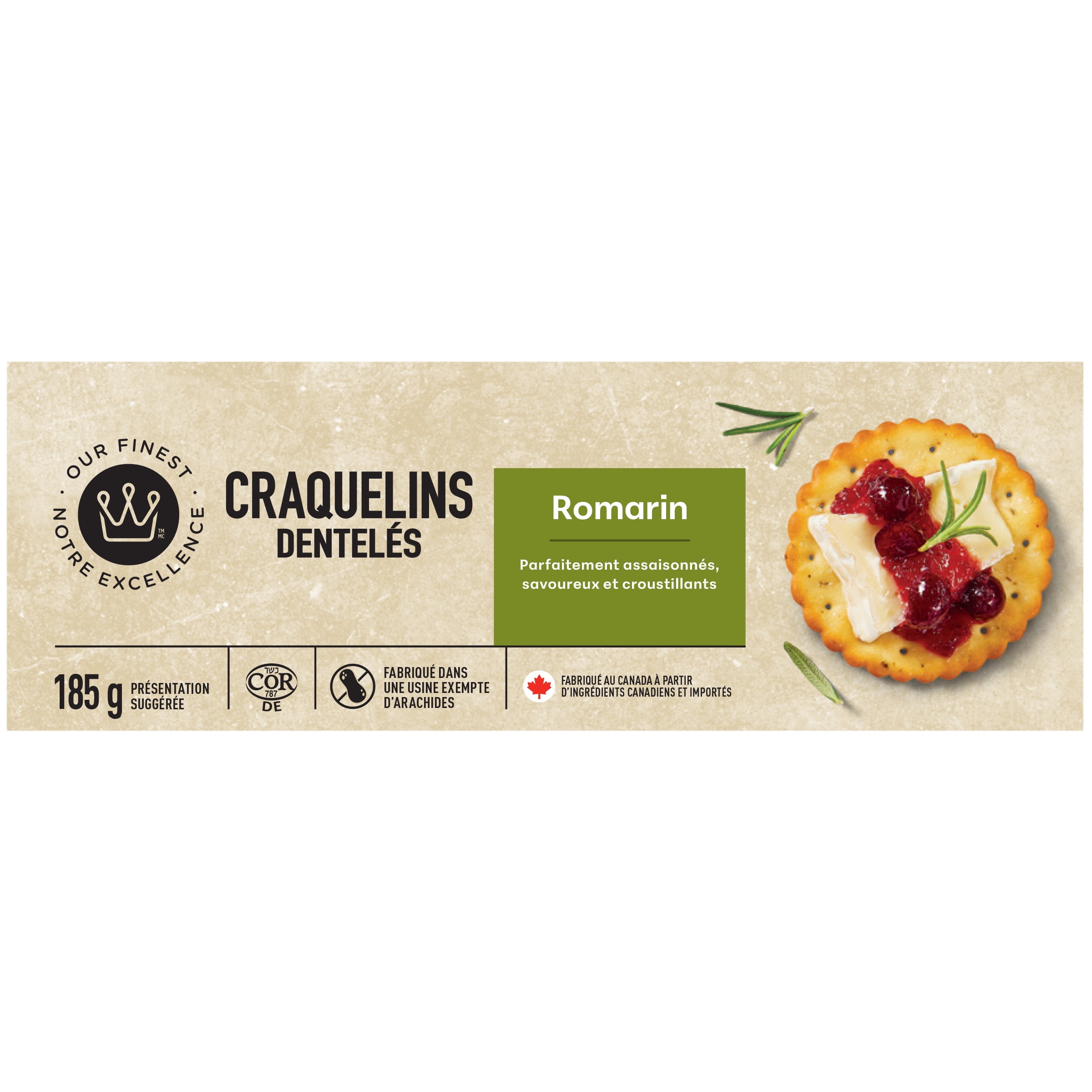 Our Finest Rosemary Scalloped Crackers, 185 g