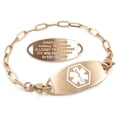 thumbnail image 1 of MedicEngraved Rose Gold Stainless Steel Custom Medical Alert Bracelet - 4mm Paperclip Link, 1 of 7