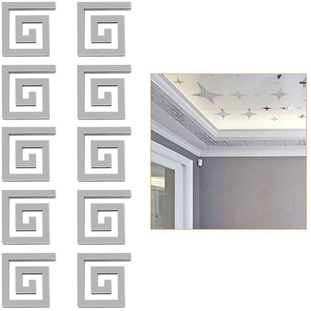 10 Unids DIY Acrílico Pegatinas de Pared para la Habitación del Hogar Dormitorio Decoración Moderno Laberinto Espejo Pegatinas de Pared Decoración Pegatinas Extraíbles Pegatinas de Pared Calcomanías Namotu LKX-0565-2