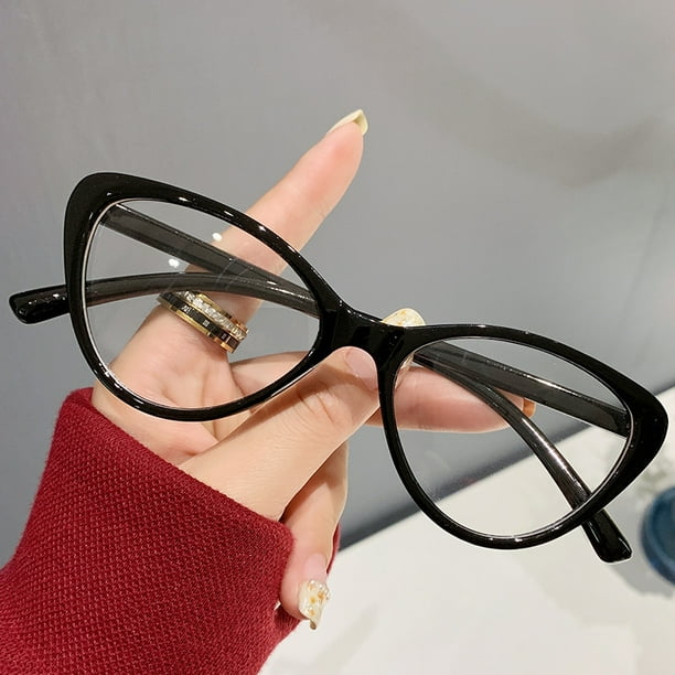Gafas retro de estilo coreano con montura de ojo de gato, gafas planas, gafas antiazules para mujer