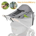 thumbnail image 3 of Fyeme Baby Sun Shade Stroller Gray/Black Waterproof Baby Stroller Sunshade Anti-ultraviolet 50+ with Stroller Observation Window, 3 of 7