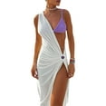 thumbnail image 2 of Caoirhny Women Party Dress, Sleeveless One-shoulder Hollowed Slit Cocktail Beach Long Dress, 2 of 9