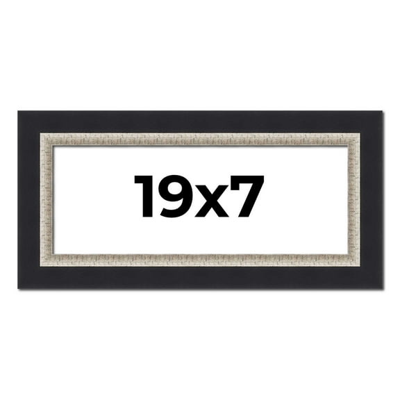 19x7 Frame Black Real Wood Picture Frame Width 2.25 Inches | Interior Frame Depth 0.5 Inches |