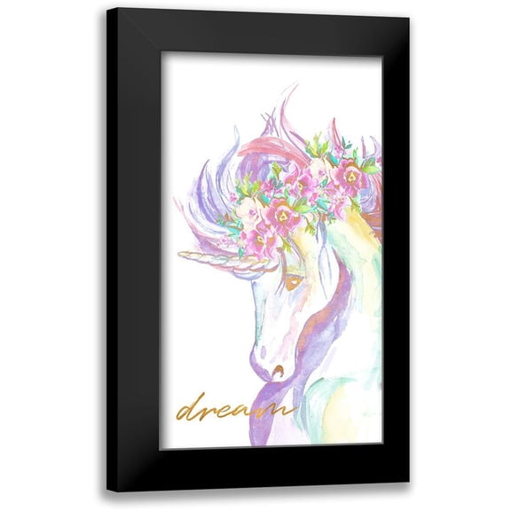 Goodrich, Chelsea 10x14 Black Modern Framed Museum Art Print Titled - Unicorn Wishes II
