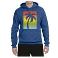 thumbnail image 2 of Tropical Palm Tree Silhouette | Mens Pop Culture Hooded Sweatshirt Graphic Hoodie, Vintage Heather Blue, 3XL, 2 of 4