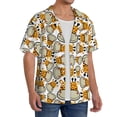 thumbnail image 3 of Ratiio Giraffes Head Print Mens Casual Short Sleeve Shirts Button Down Textured Shirts Summer Beach Shirt with Pocket Men's Casual Short-sleeved Shirt, 3 of 5