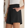 thumbnail image 3 of ANRABESS Shorts for Women Summer Casual High Waisted Wide Leg Drawstring Lounge Shorts Comfy 2026 Beach Vacation Clothes Black S, 3 of 10