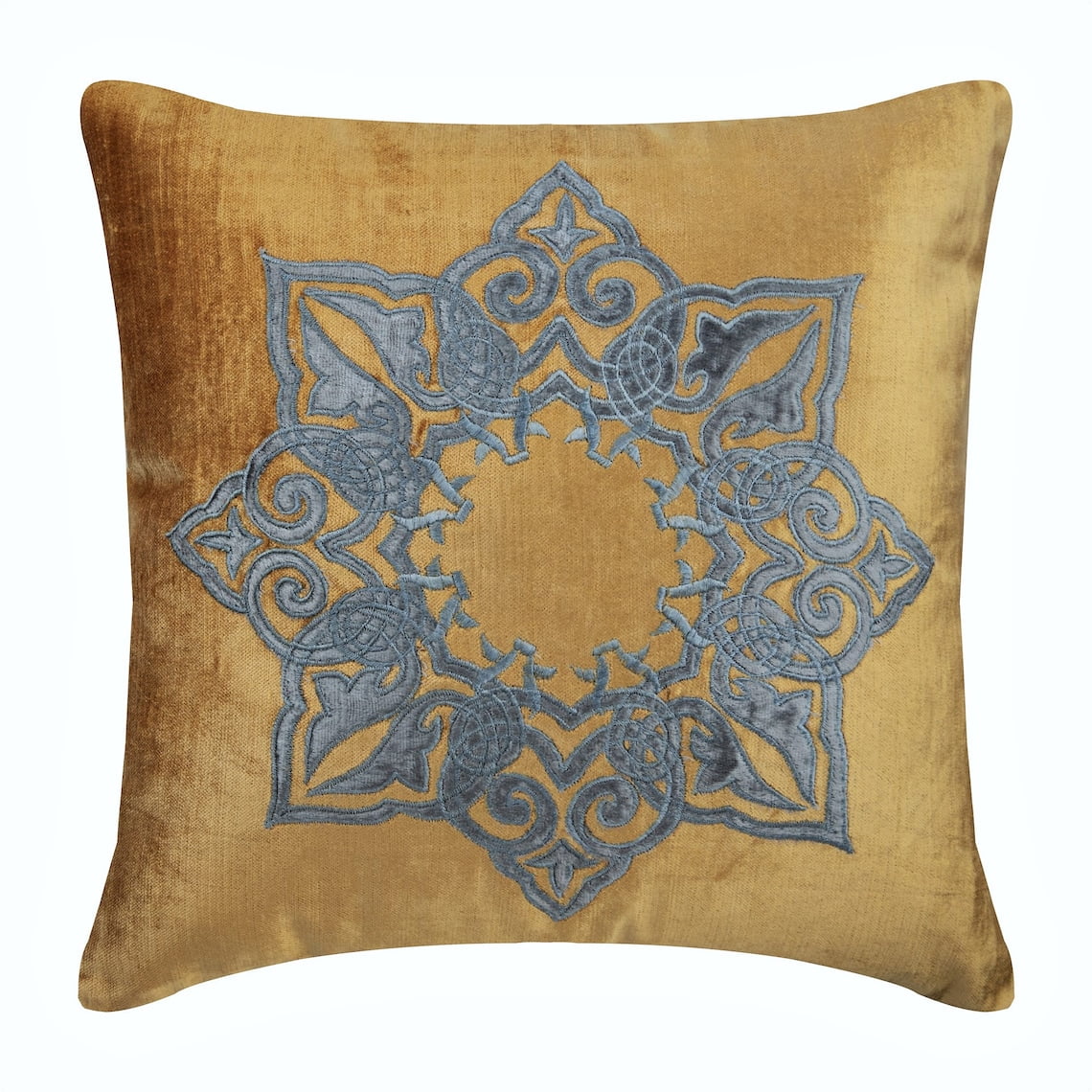 Cushion Covers For Couch, Gold Pillow Shams, Velvet Applique Pillow