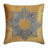 Pillow Cover, Gold Cushion Cover, Velvet Applique Pillow Cover, 14x14 inch (35x35 cm) Throw Pillow Cover Gold, Square Cotton Velvet Pillow Cover, Geometric - Designzillas