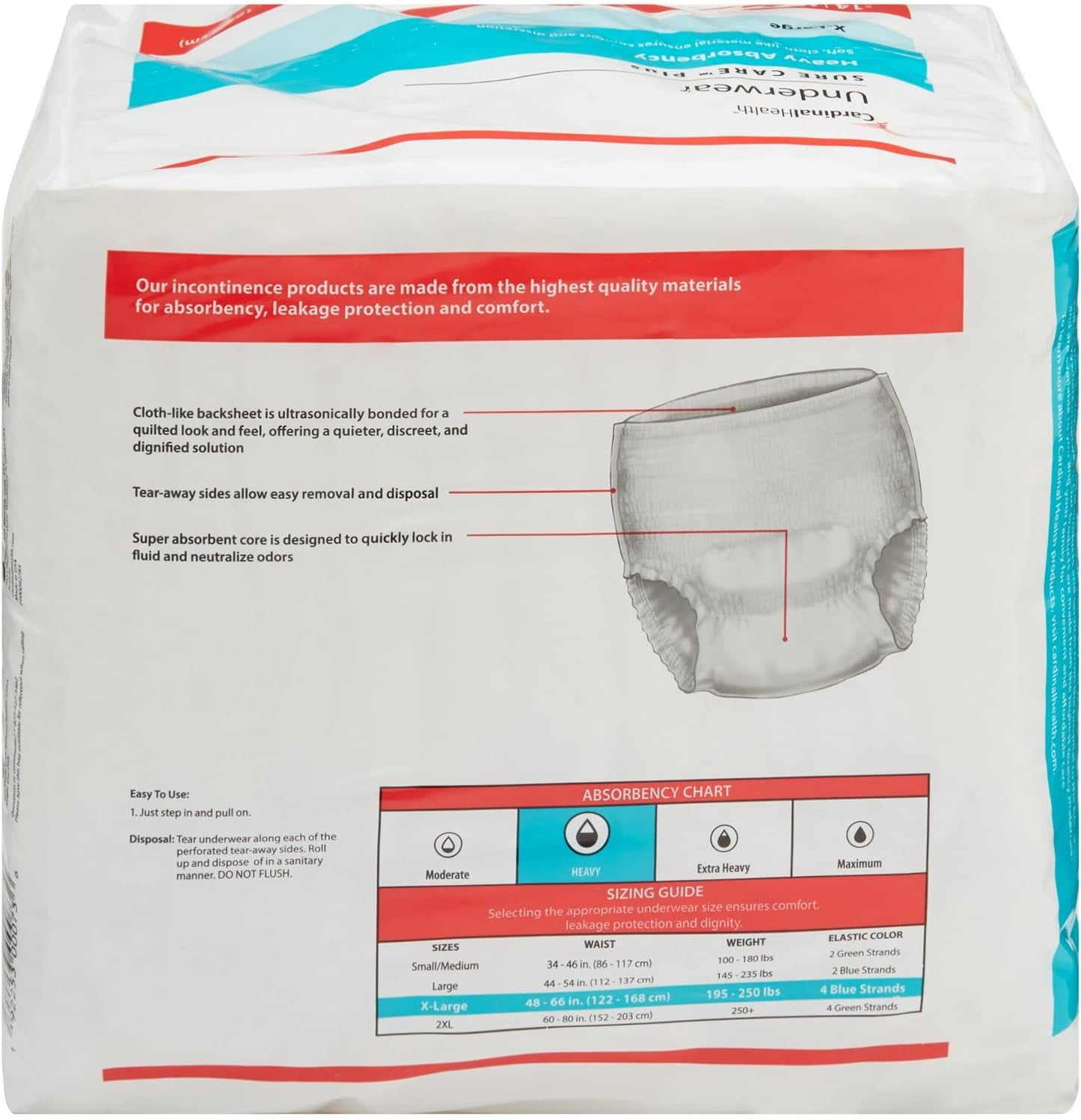 Covidien 1625 Sure Care Protective Underwear Heavy Absorbency X