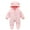 Pink, variant on Newborn Baby Fleece Footie Snowsuit Winter Onesie Cartoon Warm Hooded Outfits for Girls Boys Pink 0-3 Months