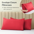 thumbnail image 3 of Luxclub Ultra Soft Silky Performance Pillowcase Set, King, Red, 2 Pack, 3 of 8