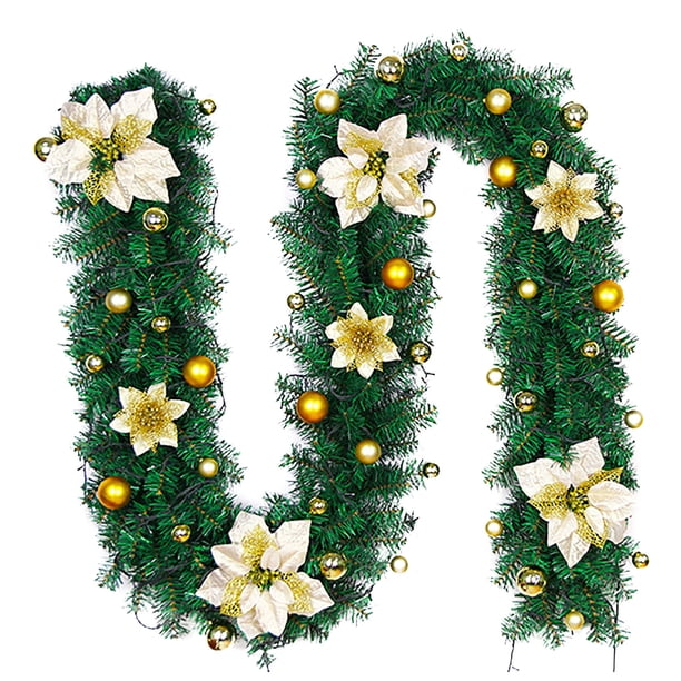 Fiudx Ofertas de la semana Adorno colgante para árbol de Navidad de ratán, decoración colorida para fiesta de Navidad, 270 cm/106 pulgadas