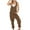 Brown, variant on ZQGJB Womens Cotton Linen Overalls Casual Solid Color Baggy Jumper Loose Fit Adjustable Straps Button Up Jumpsuits with Pockets Green XXL