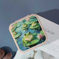 thumbnail image 4 of ZFLMY Frog Lily Pads Water Lilies Jewelry Box for Women - Compact Travel Case for Necklace, Ring, Earring Storage Pink, 4 of 5