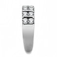 thumbnail image 4 of Dual Row Round Stainless Steel Band Engagement Ring Anillo Para Mujer, 4 of 5