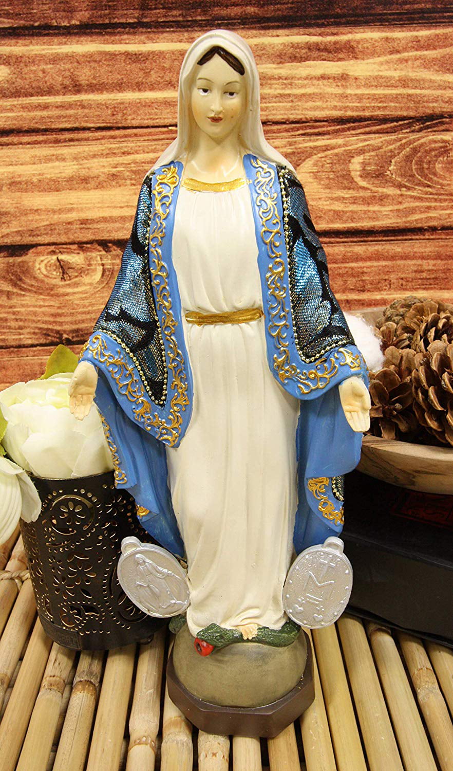 Ebros Gift Colorful Hand Painted Our Lady of Graces With Miraculous